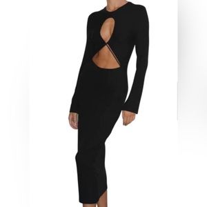 LNA Wedding Guest Long Sleeve Black Cocktail Dress size XS